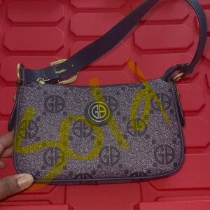 SOLD!!!Gianni Bernini Monogram Brown Shoulder Bag